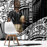 Custom New Zealand Silver Fern Rugby Window Curtain 2024 Aotearoa Maori Mascot Go All Black LT14 - Polynesian Pride