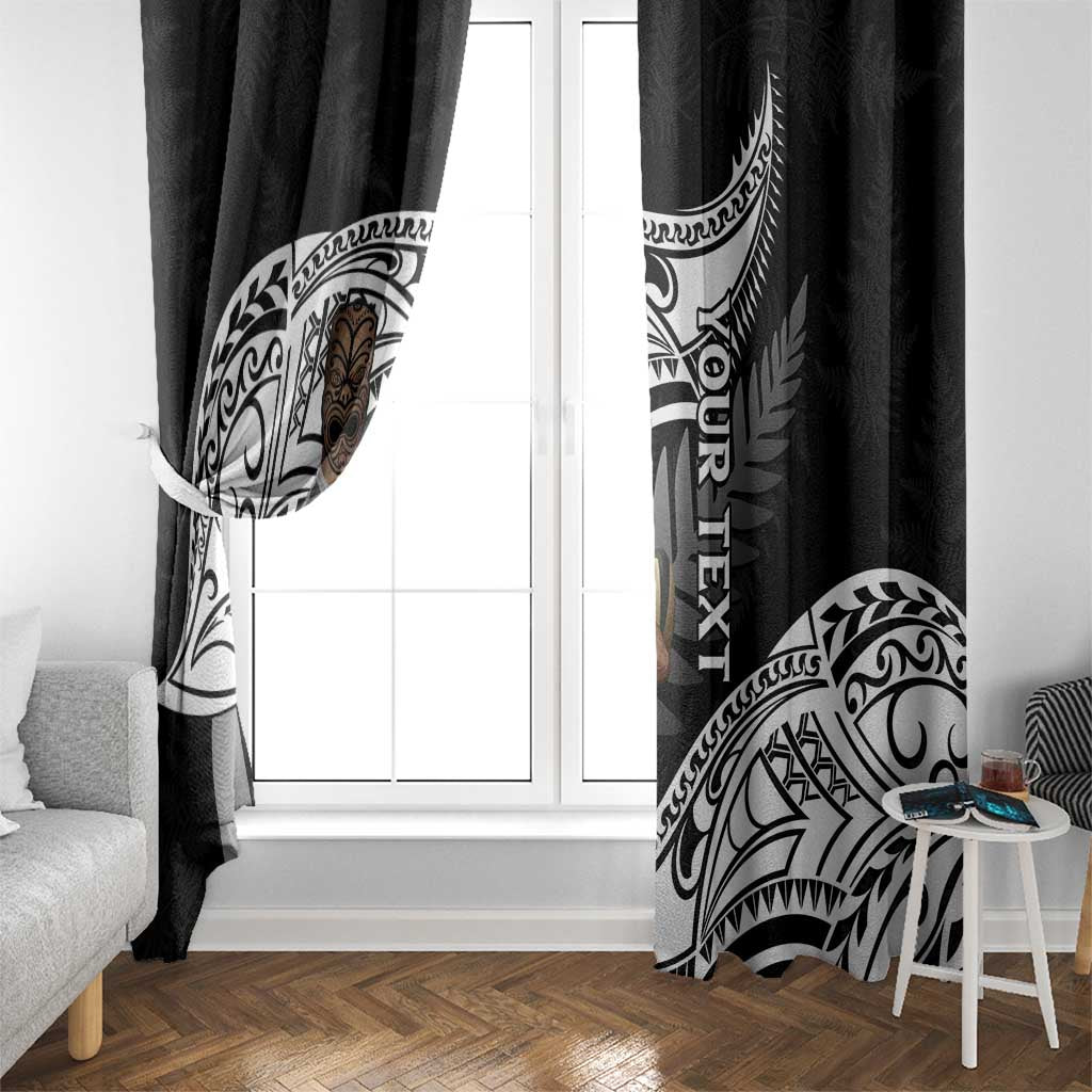 Custom New Zealand Silver Fern Rugby Window Curtain 2024 Aotearoa Maori Mascot Go All Black LT14 - Polynesian Pride