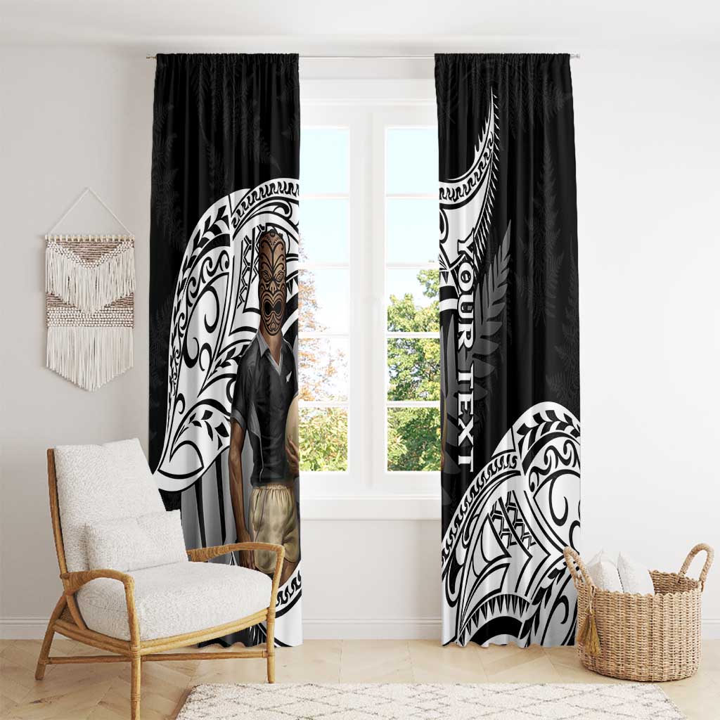 Custom New Zealand Silver Fern Rugby Window Curtain 2024 Aotearoa Maori Mascot Go All Black LT14 - Polynesian Pride