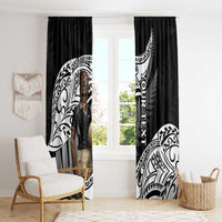 Custom New Zealand Silver Fern Rugby Window Curtain 2024 Aotearoa Maori Mascot Go All Black LT14 - Polynesian Pride
