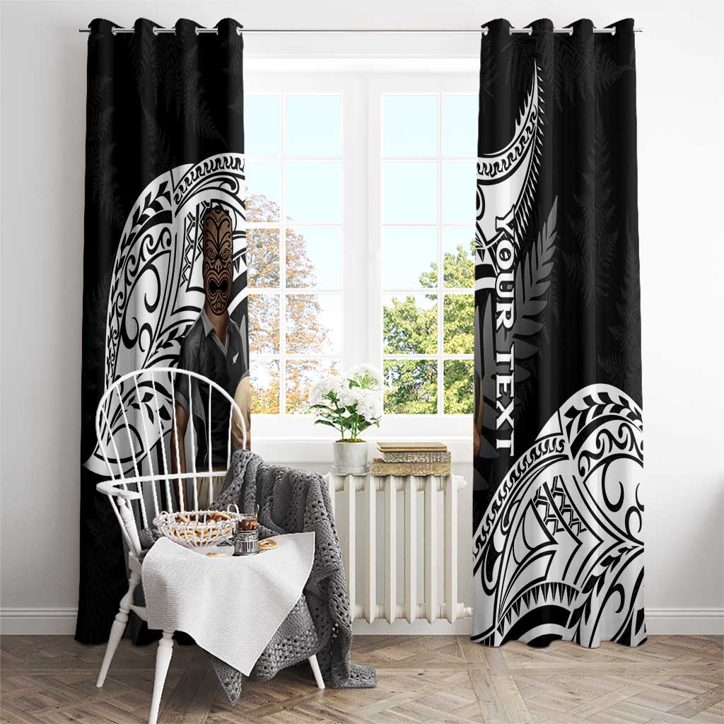 Custom New Zealand Silver Fern Rugby Window Curtain 2024 Aotearoa Maori Mascot Go All Black LT14 - Polynesian Pride