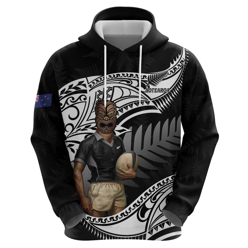 Custom New Zealand Silver Fern Rugby Zip Hoodie 2024 Aotearoa Maori Mascot Go All Black LT14 - Polynesian Pride