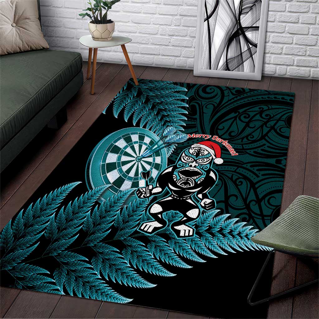 New Zealand Darts Christmas Area Rug Maori Fern Merry Dartsmas - Polynesian Pride