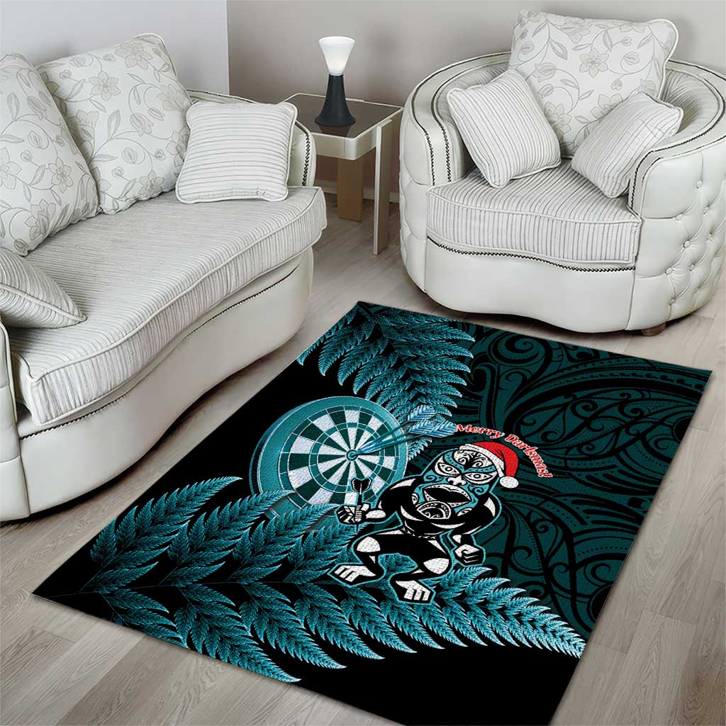 New Zealand Darts Christmas Area Rug Maori Fern Merry Dartsmas - Polynesian Pride