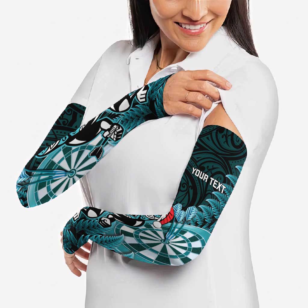 Personalised New Zealand Darts Christmas Arm Sleeves Maori Fern Merry Dartsmas LT14 - Polynesian Pride