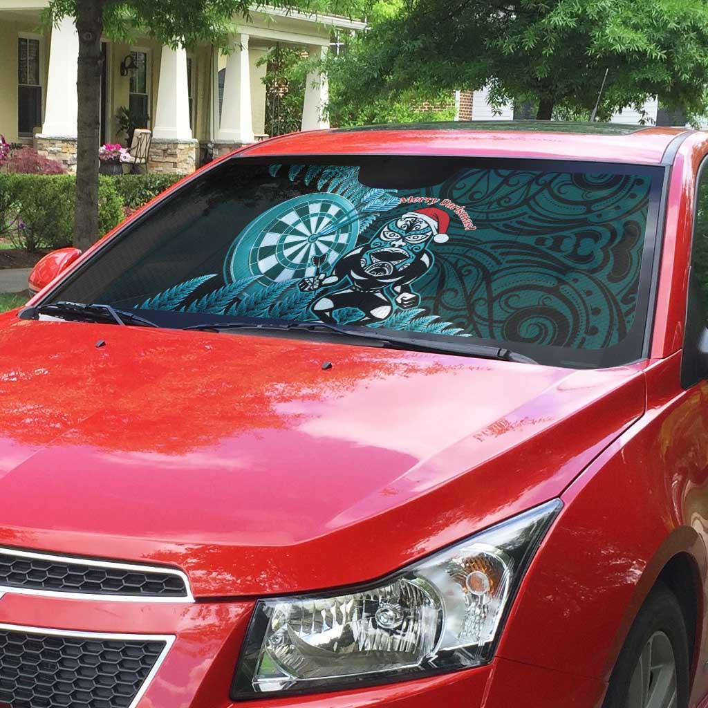 New Zealand Darts Christmas Auto Sun Shade Maori Fern Merry Dartsmas LT14 - Polynesian Pride