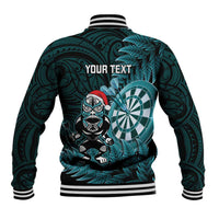 Personalised New Zealand Darts Christmas Baseball Jacket Maori Fern Merry Dartsmas LT14 - Polynesian Pride