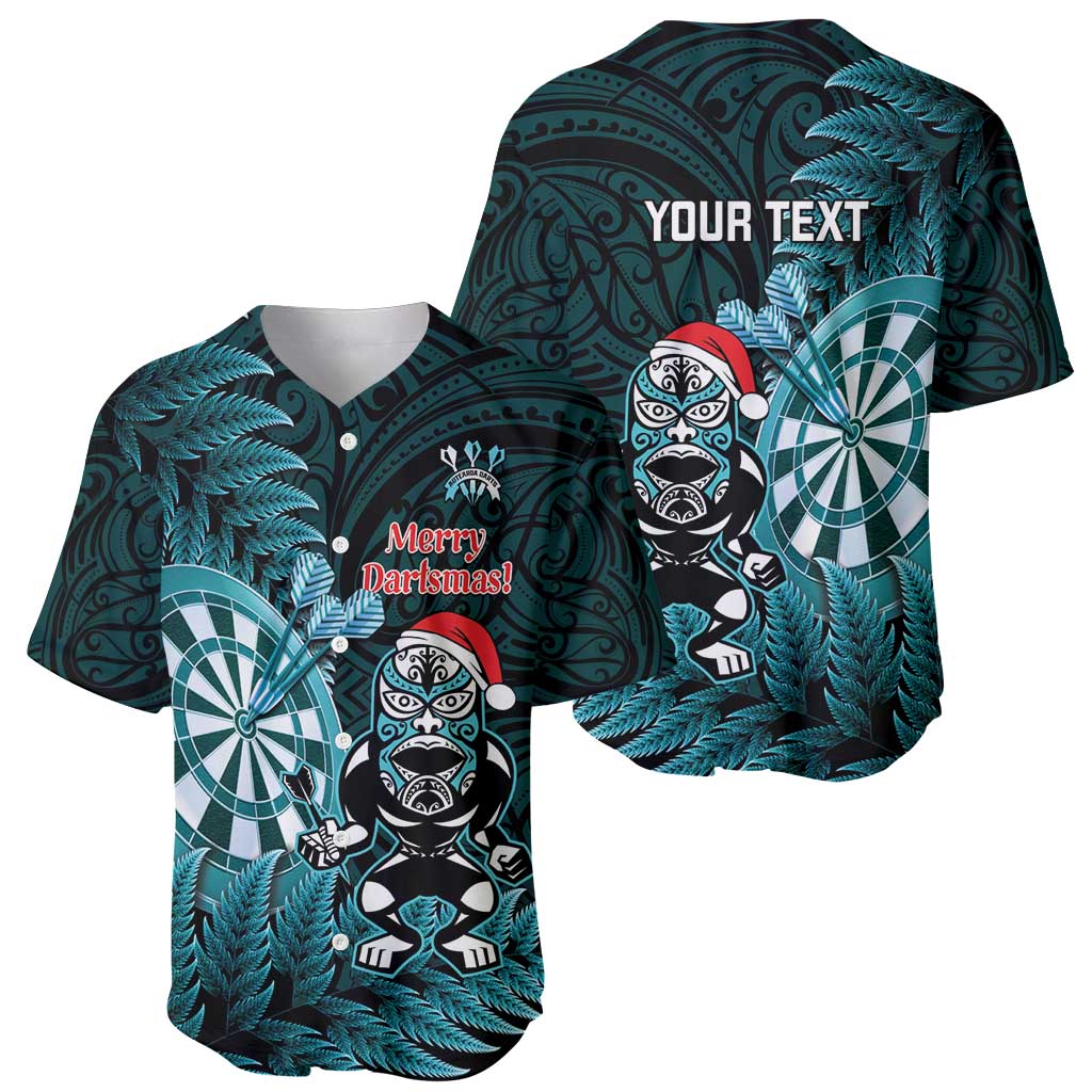 Personalised New Zealand Darts Christmas Baseball Jersey Maori Fern Merry Dartsmas LT14 - Polynesian Pride