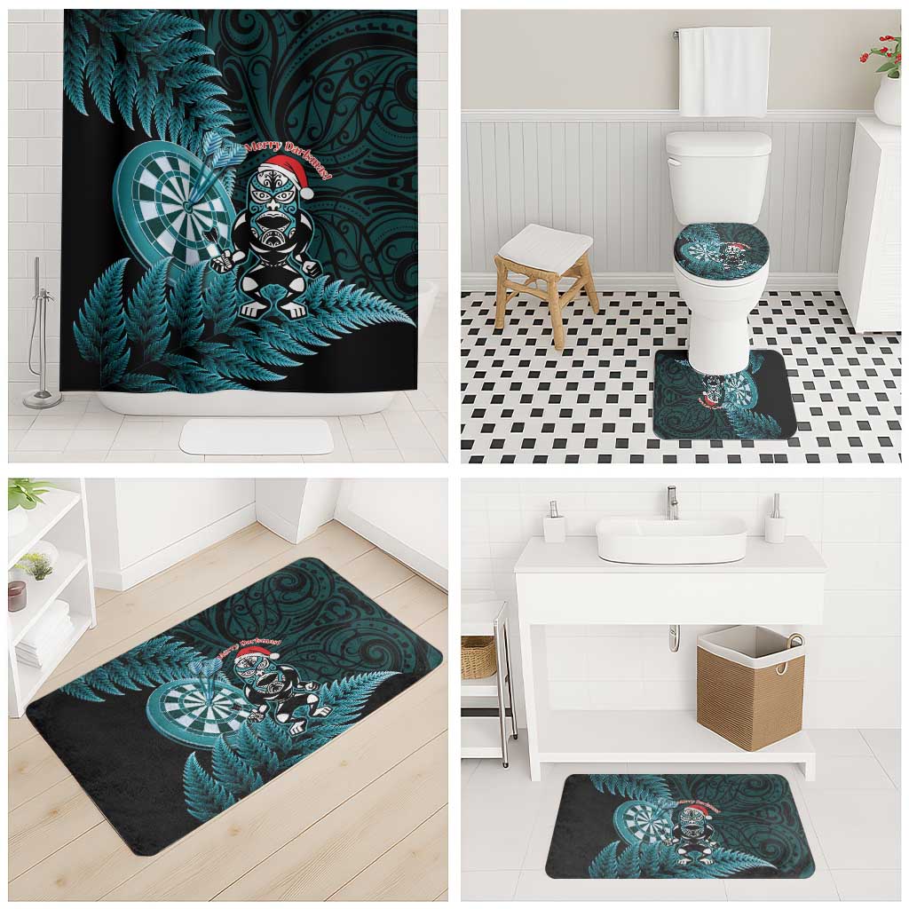 New Zealand Darts Christmas Bathroom Set Maori Fern Merry Dartsmas LT14 - Polynesian Pride