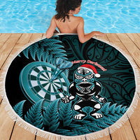 New Zealand Darts Christmas Beach Blanket Maori Fern Merry Dartsmas LT14 - Polynesian Pride
