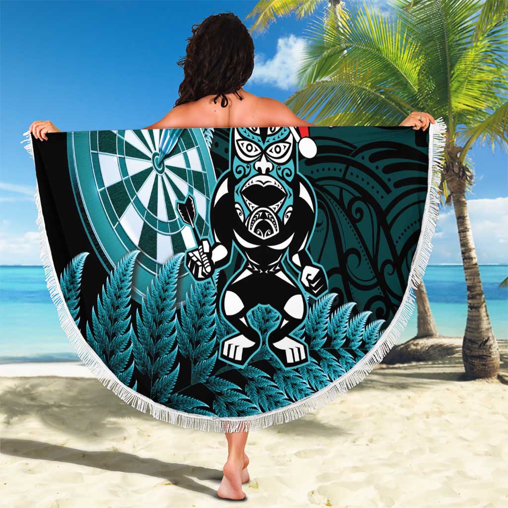 New Zealand Darts Christmas Beach Blanket Maori Fern Merry Dartsmas LT14 - Polynesian Pride
