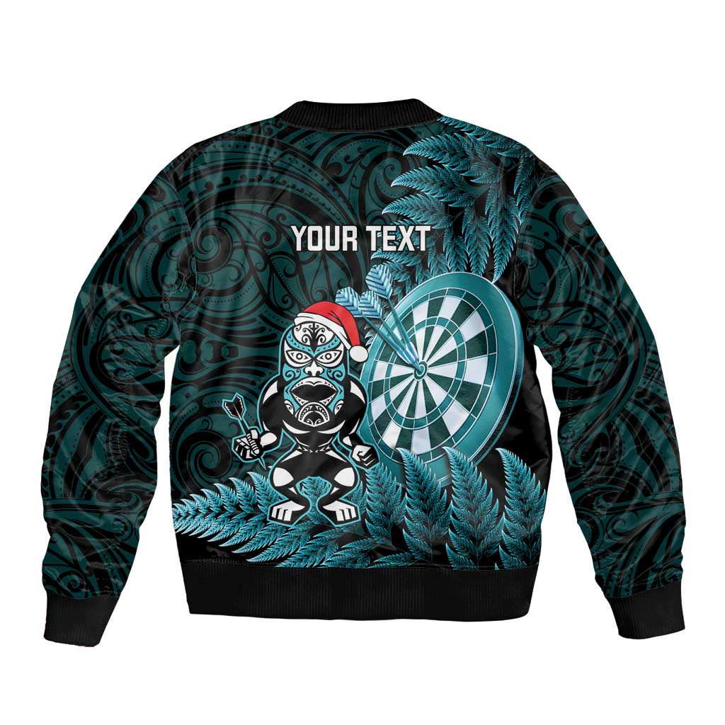 Personalised New Zealand Darts Christmas Bomber Jacket Maori Fern Merry Dartsmas LT14 - Polynesian Pride