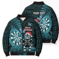 Personalised New Zealand Darts Christmas Bomber Puffer Jacket Maori Fern Merry Dartsmas LT14 - Polynesian Pride