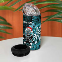 Personalised New Zealand Darts Christmas 4 in 1 Can Cooler Tumbler Maori Fern Merry Dartsmas LT14 - Polynesian Pride