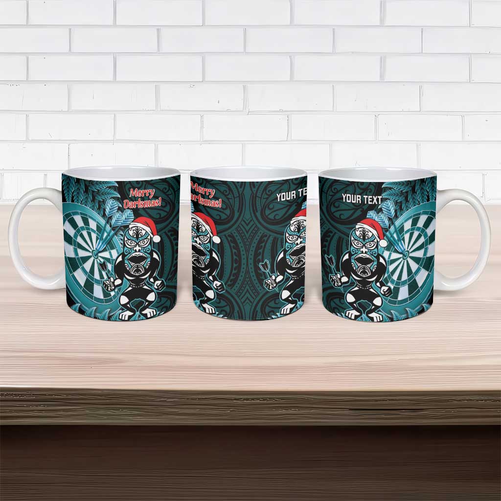 Personalised New Zealand Darts Christmas Ceramic Mug Maori Fern Merry Dartsmas LT14 - Polynesian Pride