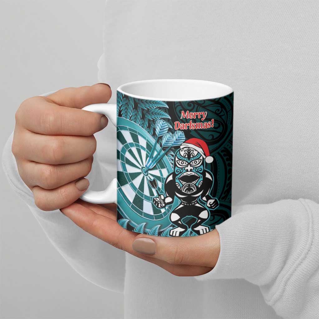 Personalised New Zealand Darts Christmas Ceramic Mug Maori Fern Merry Dartsmas LT14 - Polynesian Pride