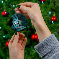 Personalised New Zealand Darts Christmas Ceramic Ornament Maori Fern Merry Dartsmas LT14 - Polynesian Pride