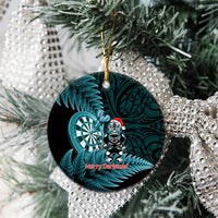 Personalised New Zealand Darts Christmas Ceramic Ornament Maori Fern Merry Dartsmas LT14 - Polynesian Pride