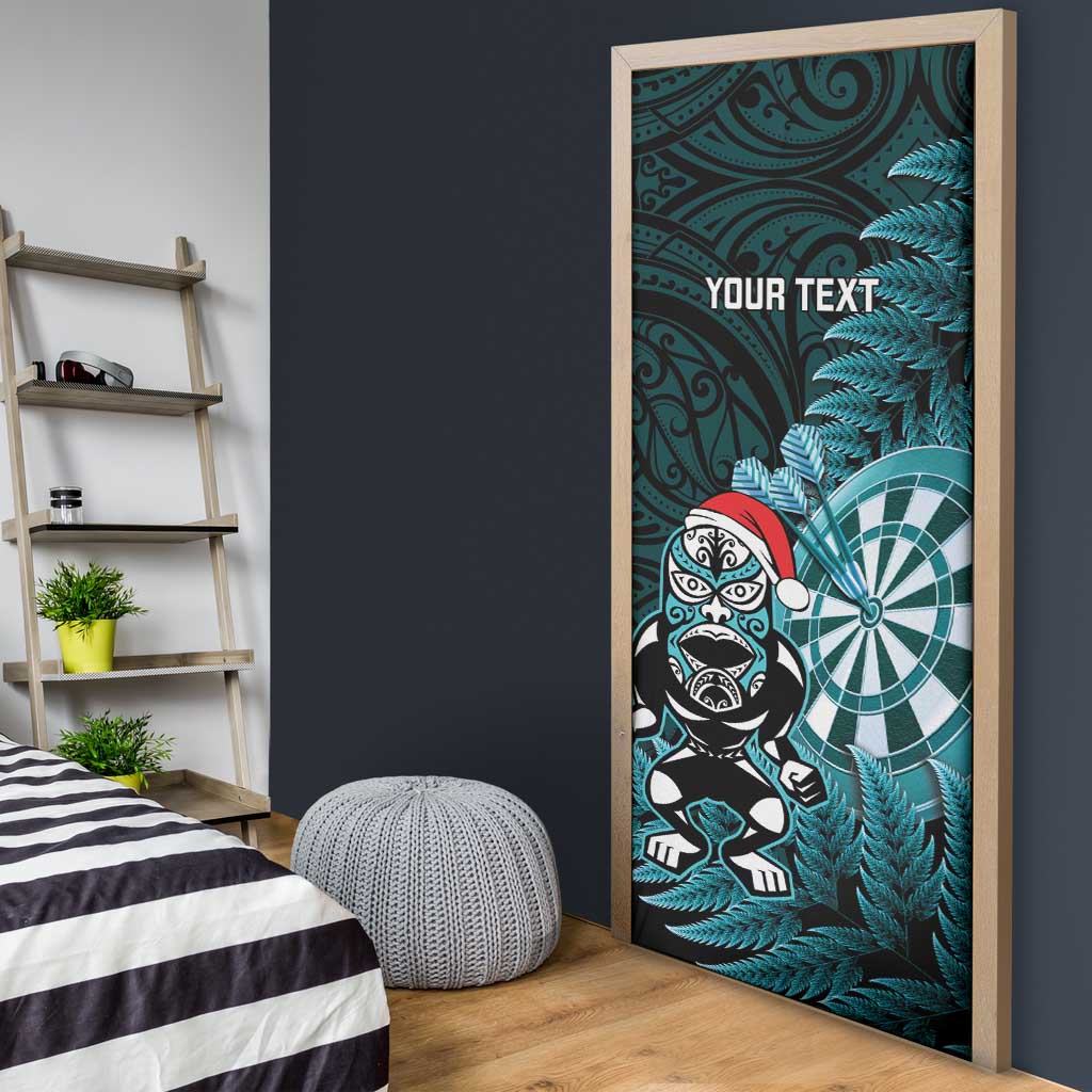 Personalised New Zealand Darts Christmas Door Cover Maori Fern Merry Dartsmas LT14 - Polynesian Pride