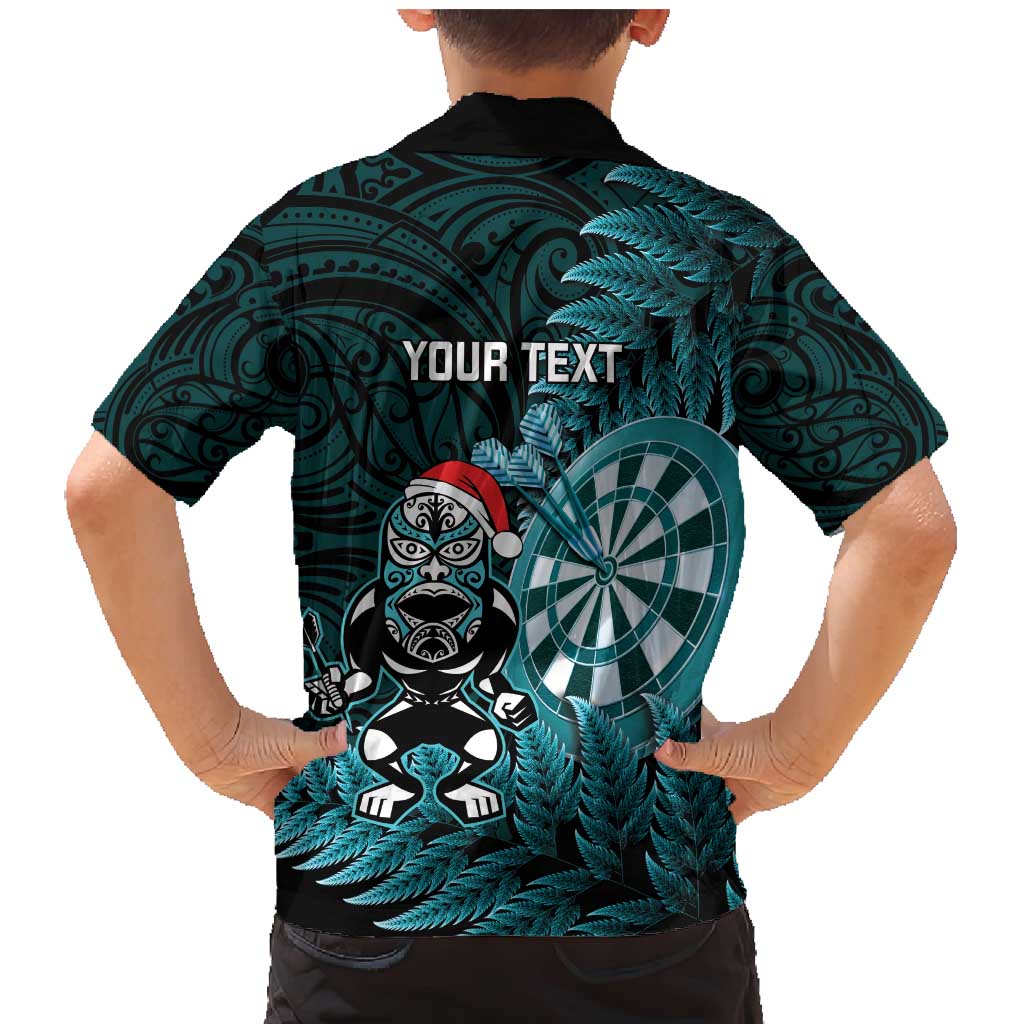 Personalised New Zealand Darts Christmas Family Matching Mermaid Dress and Hawaiian Shirt Maori Fern Merry Dartsmas LT14 - Polynesian Pride