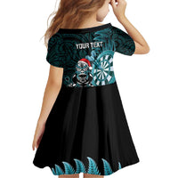 Personalised New Zealand Darts Christmas Family Matching Short Sleeve Bodycon Dress and Hawaiian Shirt Maori Fern Merry Dartsmas LT14 - Polynesian Pride