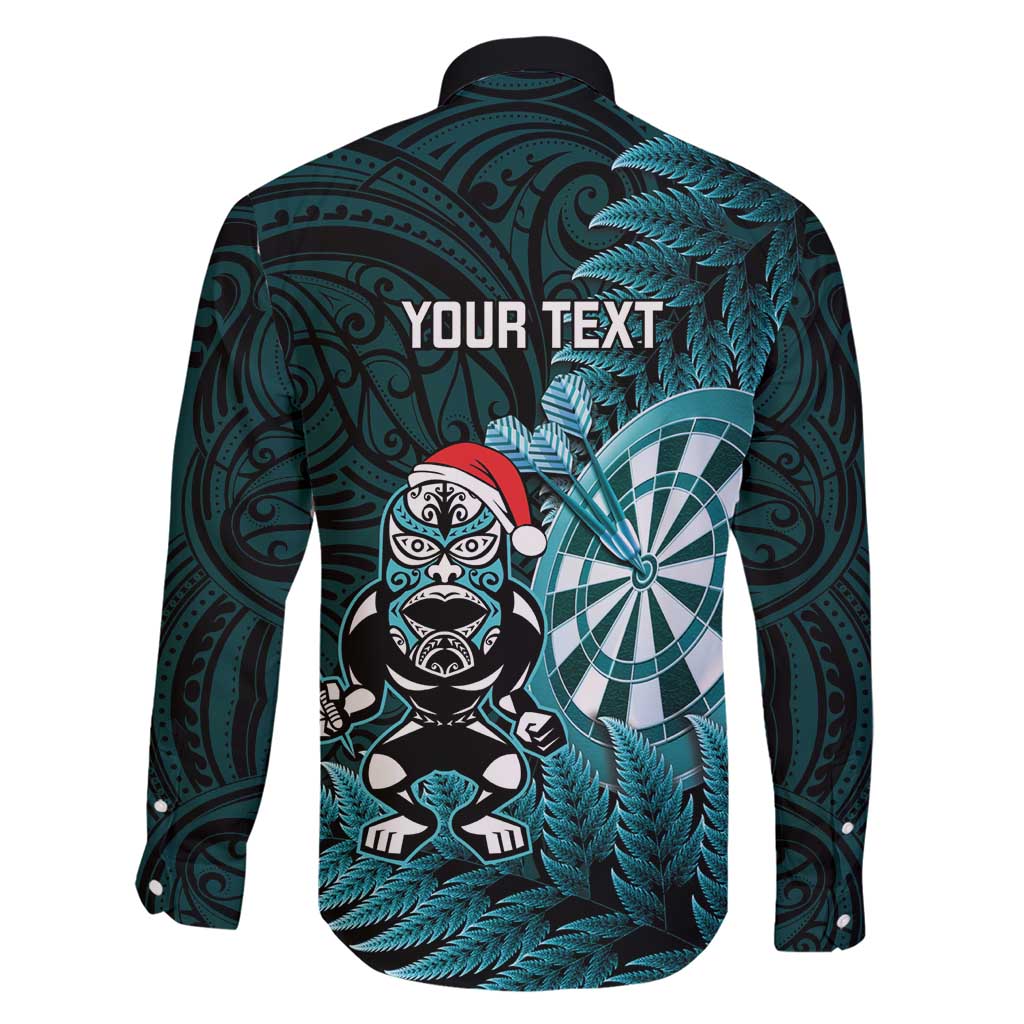 Personalised New Zealand Darts Christmas Family Matching Short Sleeve Bodycon Dress and Hawaiian Shirt Maori Fern Merry Dartsmas LT14 - Polynesian Pride