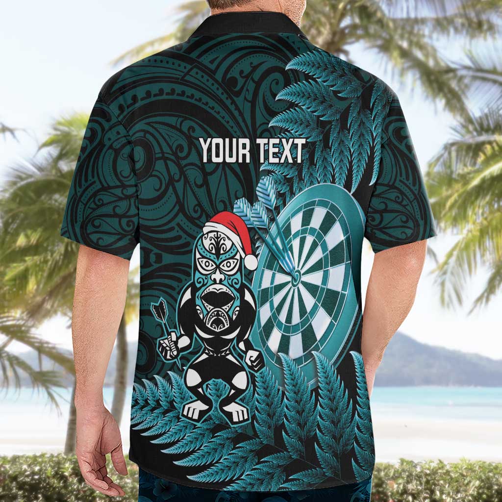 Personalised New Zealand Darts Christmas Hawaiian Shirt Maori Fern Merry Dartsmas LT14 - Polynesian Pride