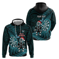 Personalised New Zealand Darts Christmas Hoodie Maori Fern Merry Dartsmas LT14 - Polynesian Pride