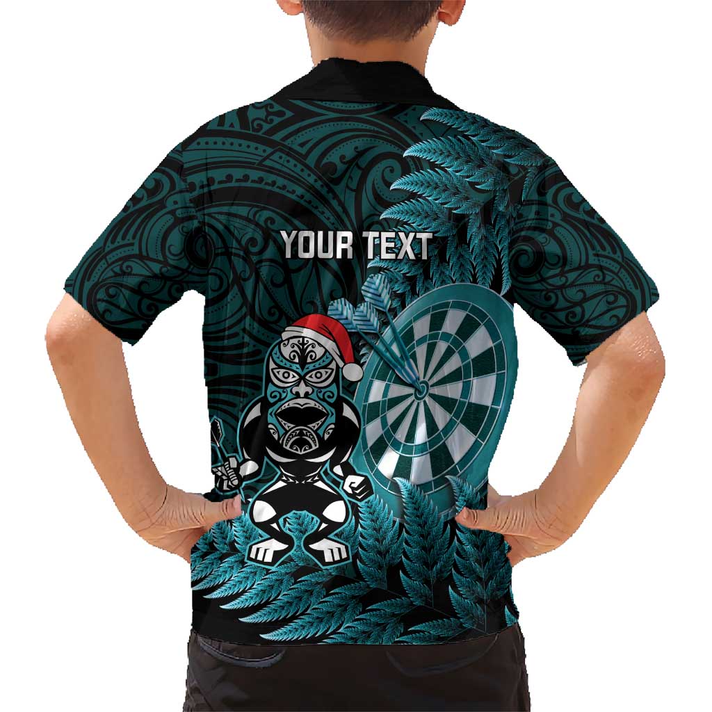 Personalised New Zealand Darts Christmas Kid Hawaiian Shirt Maori Fern Merry Dartsmas LT14 - Polynesian Pride