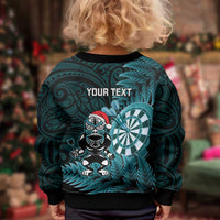 Personalised New Zealand Darts Christmas Kid Ugly Christmas Sweater Maori Fern Merry Dartsmas LT14 - Polynesian Pride