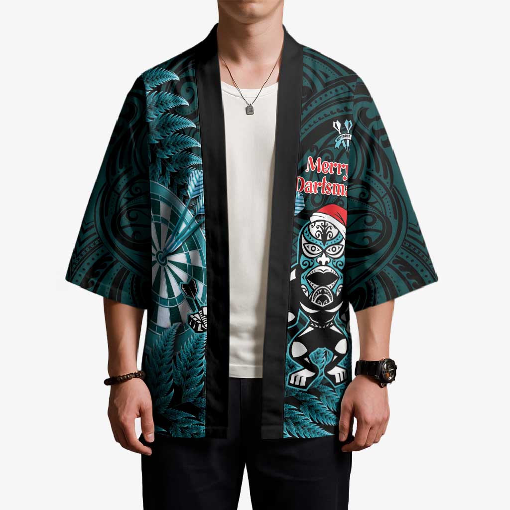 Personalised New Zealand Darts Christmas Kimono Maori Fern Merry Dartsmas LT14 - Polynesian Pride