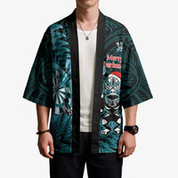 Personalised New Zealand Darts Christmas Kimono Maori Fern Merry Dartsmas LT14 - Polynesian Pride