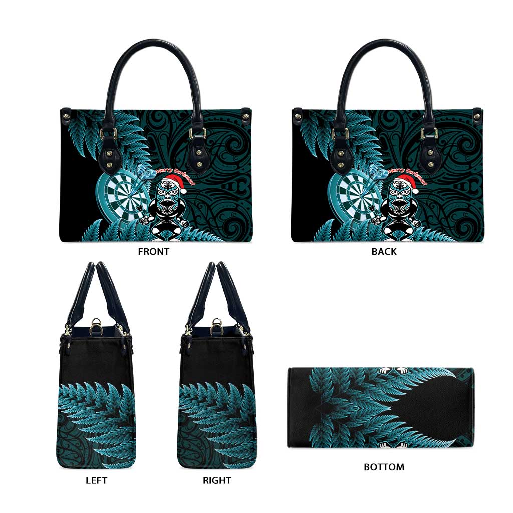 New Zealand Darts Christmas Leather Bag Maori Fern Merry Dartsmas LT14 - Polynesian Pride