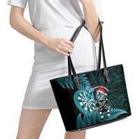 New Zealand Darts Christmas Leather Tote Bag Maori Fern Merry Dartsmas LT14 - Polynesian Pride