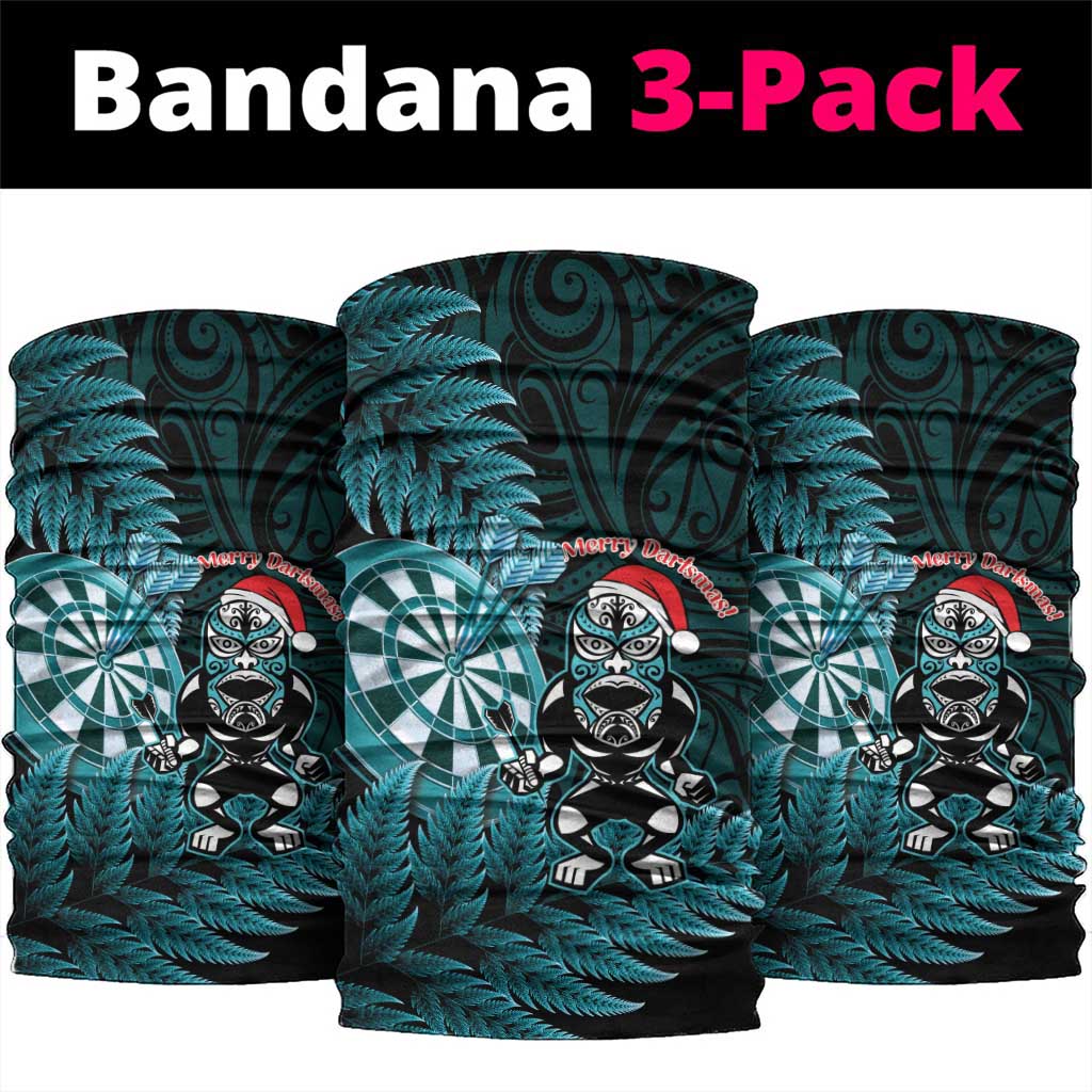 New Zealand Darts Christmas Neck Gaiter Maori Fern Merry Dartsmas LT14 package One Size: 25*50cm Cyan - Polynesian Pride