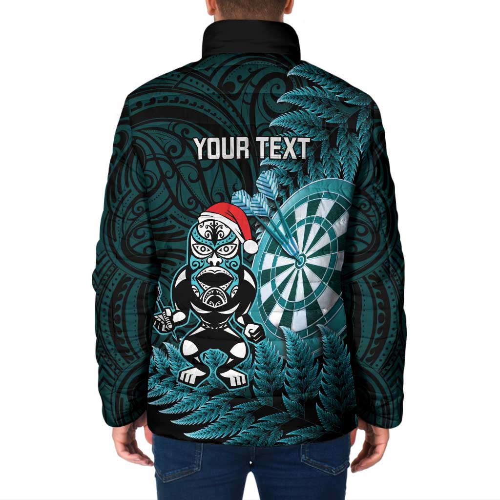 Personalised New Zealand Darts Christmas Padded Jacket Maori Fern Merry Dartsmas LT14 - Polynesian Pride