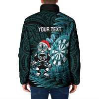 Personalised New Zealand Darts Christmas Padded Jacket Maori Fern Merry Dartsmas LT14 - Polynesian Pride