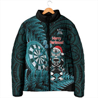Personalised New Zealand Darts Christmas Padded Jacket Maori Fern Merry Dartsmas LT14 - Polynesian Pride