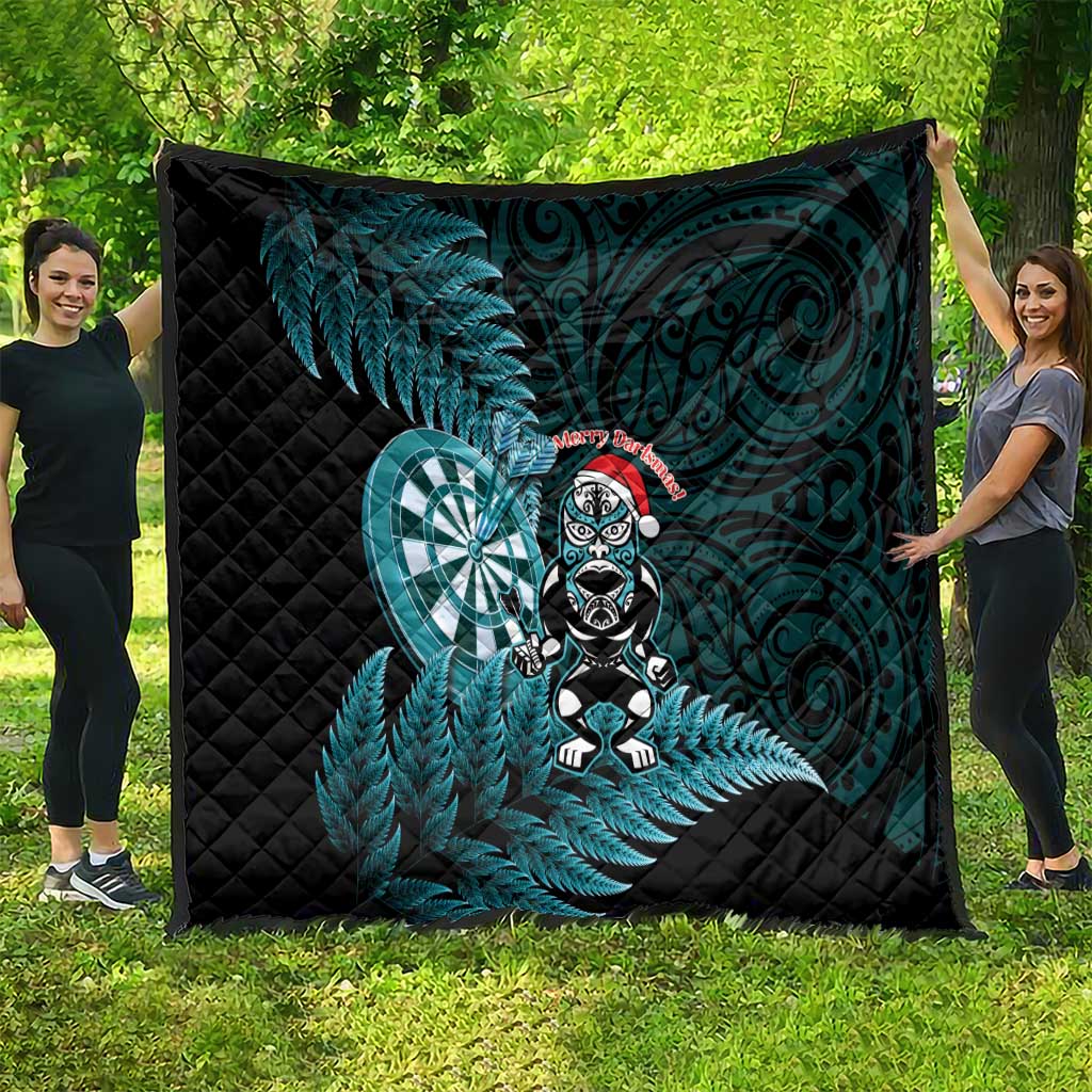 New Zealand Darts Christmas Quilt Maori Fern Merry Dartsmas LT14 - Polynesian Pride