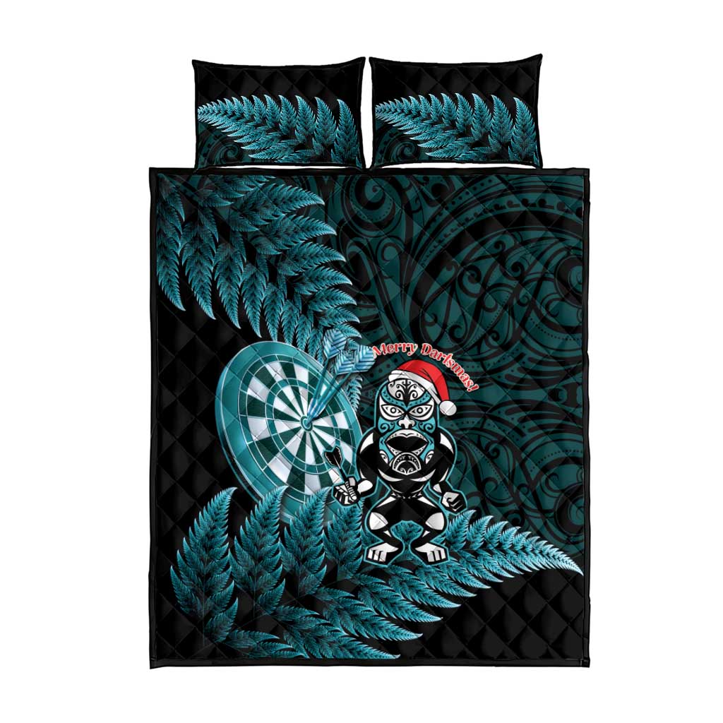 New Zealand Darts Christmas Quilt Bed Set Maori Fern Merry Dartsmas LT14 - Polynesian Pride