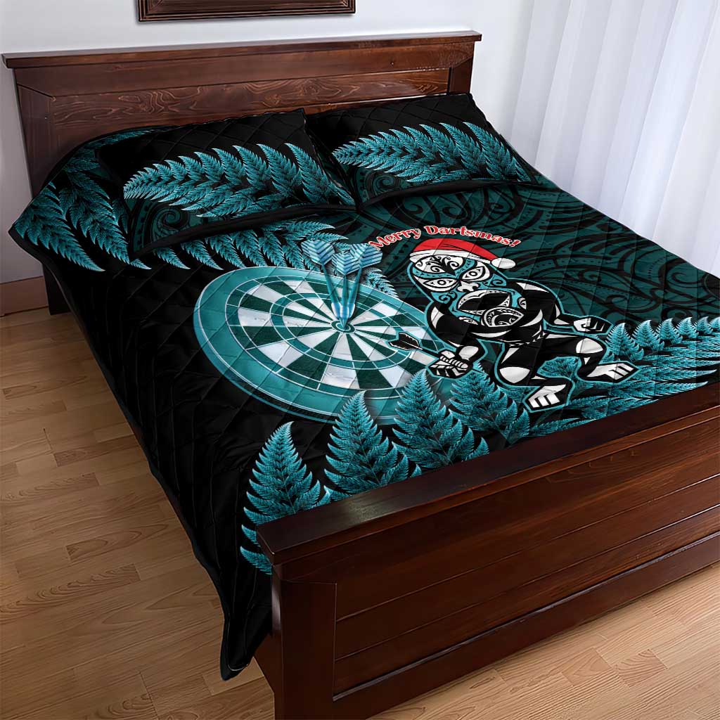 New Zealand Darts Christmas Quilt Bed Set Maori Fern Merry Dartsmas LT14 - Polynesian Pride