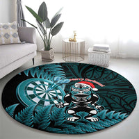New Zealand Darts Christmas Round Carpet Maori Fern Merry Dartsmas LT14 - Polynesian Pride