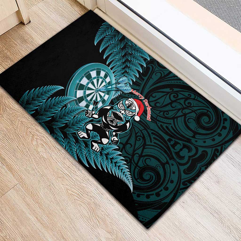 New Zealand Darts Christmas Rubber Doormat Maori Fern Merry Dartsmas LT14 - Polynesian Pride