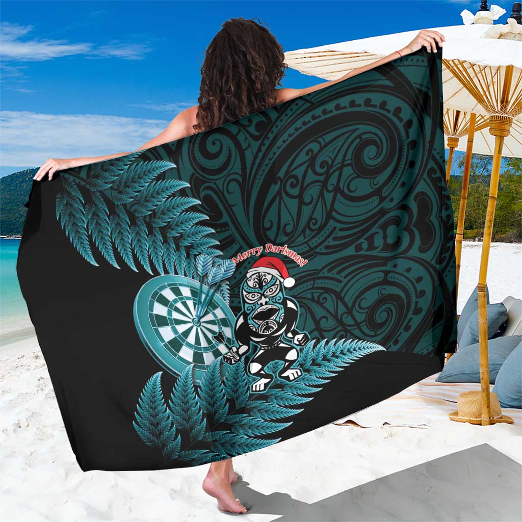 New Zealand Darts Christmas Sarong Maori Fern Merry Dartsmas - Polynesian Pride