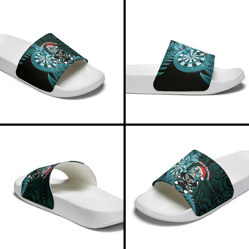 New Zealand Darts Christmas Slide Sandals Maori Fern Merry Dartsmas LT14 - Polynesian Pride