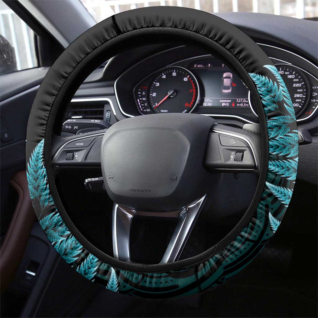 New Zealand Darts Christmas Steering Wheel Cover Maori Fern Merry Dartsmas LT14 - Polynesian Pride