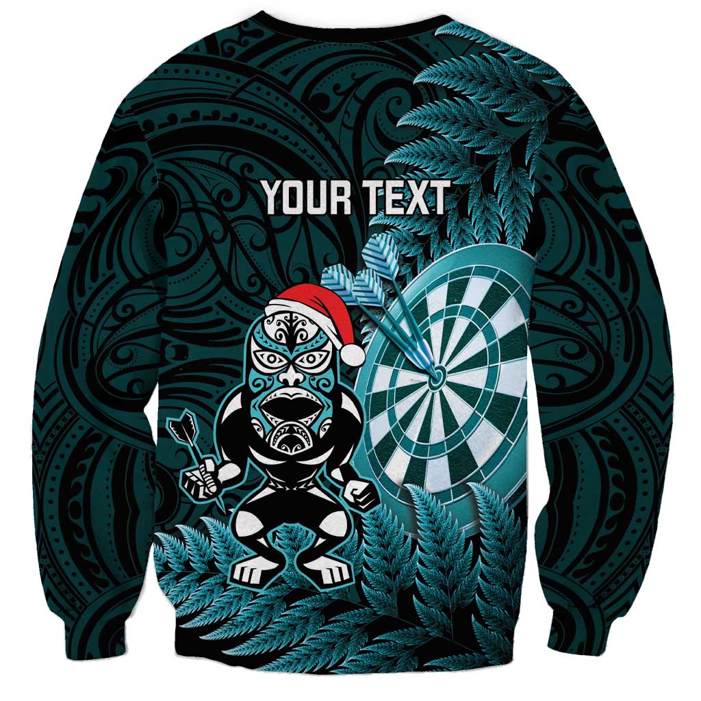 Personalised New Zealand Darts Christmas Sweatshirt Maori Fern Merry Dartsmas LT14 - Polynesian Pride