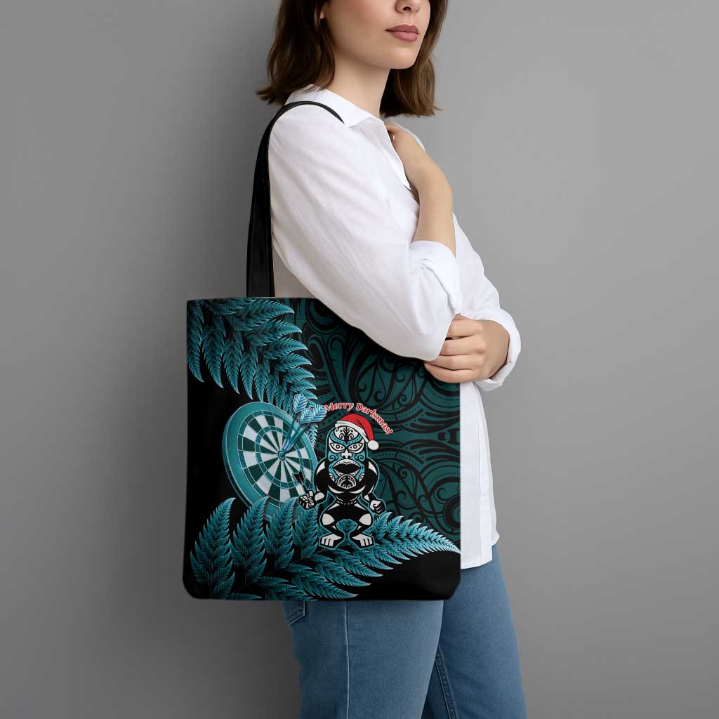 New Zealand Darts Christmas Tote Bag Maori Fern Merry Dartsmas LT14 - Polynesian Pride