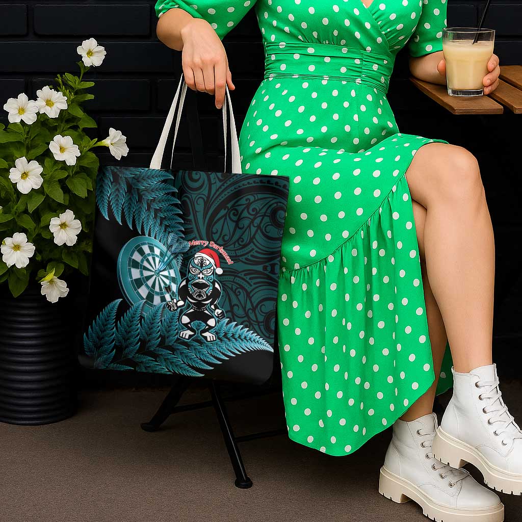 New Zealand Darts Christmas Tote Bag Maori Fern Merry Dartsmas LT14 - Polynesian Pride