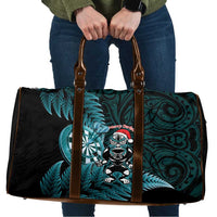 New Zealand Darts Christmas Travel Bag Maori Fern Merry Dartsmas LT14 Cyan - Polynesian Pride